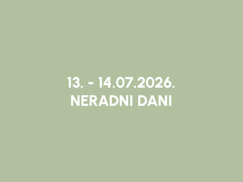 NERADNI DANI  |  BEBAKIDS RADNJE I ONLINE