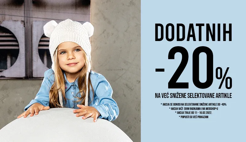 DODATNIH 20% NA VEC SNIZENO