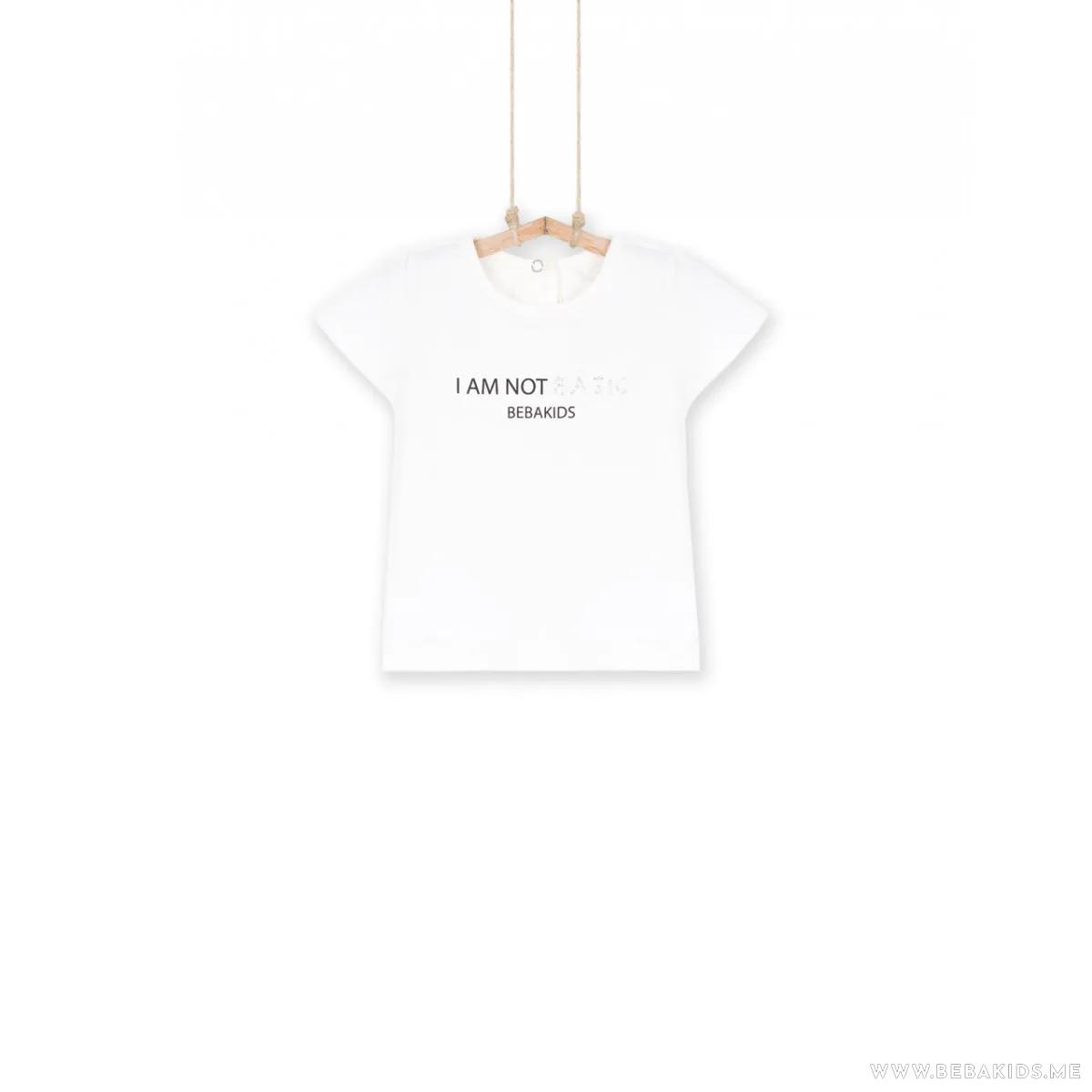 MAJICA BASIC KREM ZA DEVOJČICE BELA