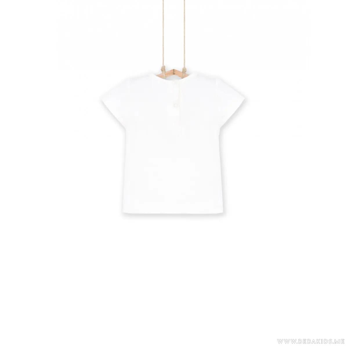 MAJICA BASIC KREM ZA DEVOJČICE BELA