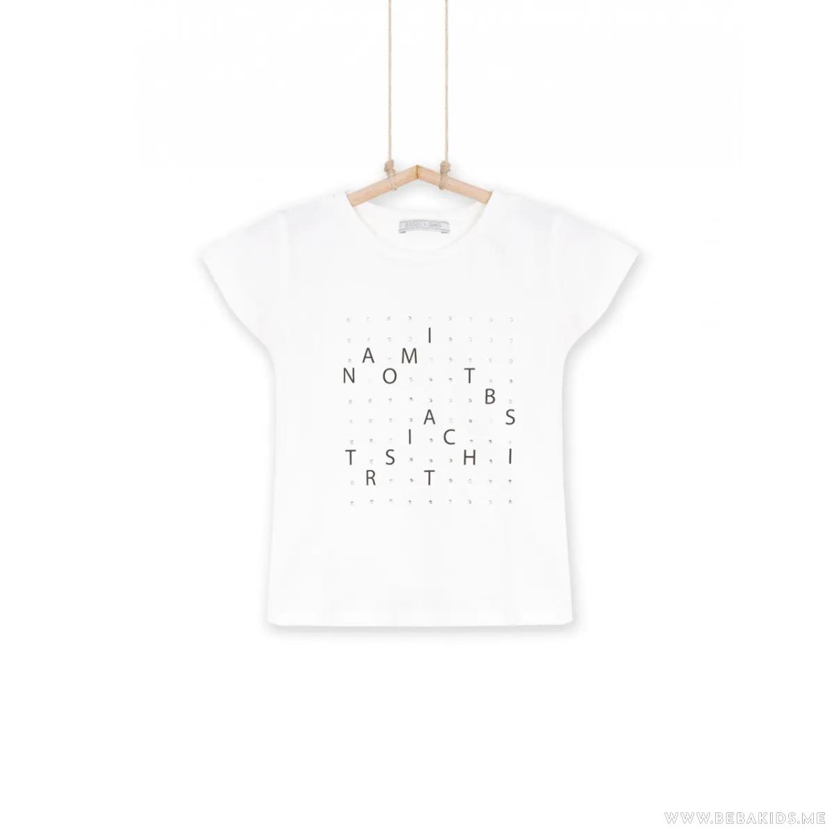 MAJICA BASIC KREM ZA DEVOJČICE BELA